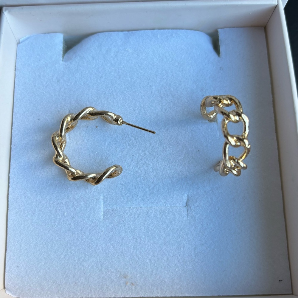 Gold Twisted Hoop Earrings
